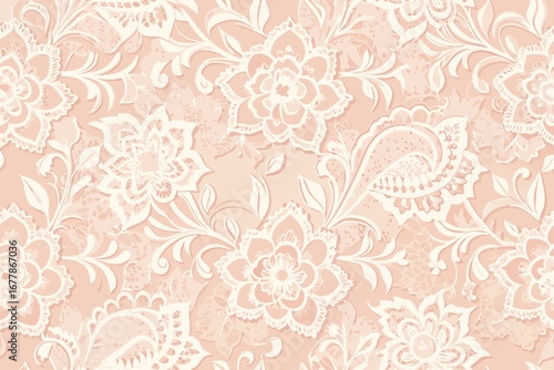 Elegant floral pattern background, seamless and delicate design for wedding invitations, textile prints, and wallpapers