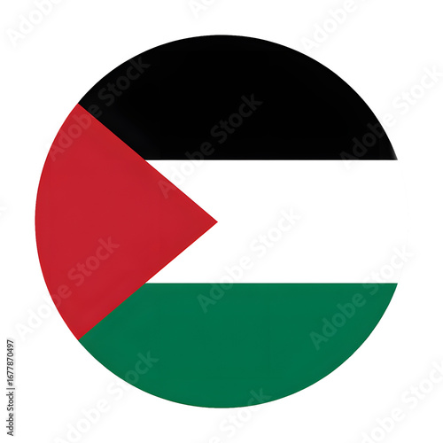 Free Download Palestinian flag in a circular design, perfect for patriotic projects, representing national identity and heritage - GFXLoad