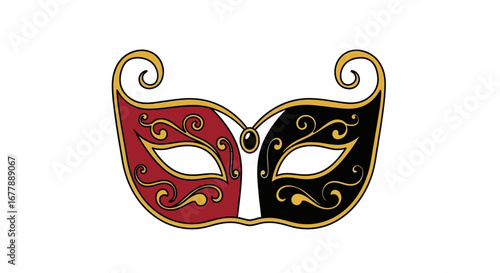 Elegant Venetian Masquerade Mask A Symbol of Mystery, Intrigue, and Celebration at Carnivals and Parties - Vector Illustration