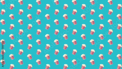 Repeating popcorn pattern perfect for cinematic designs, event decorations, and snack-related projects. A classic and fun vector