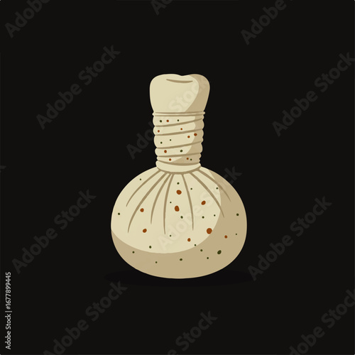 Beige Herbal Massage Ball with Decorative Spots