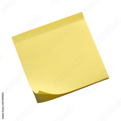 yellow sticky note isolated, Cutout