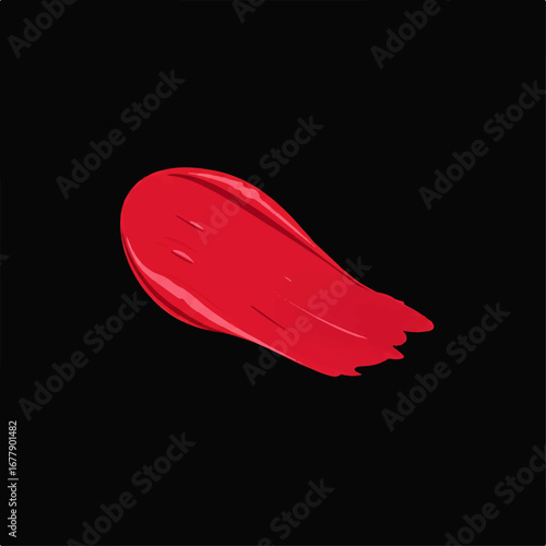 Vivid Coral Lipstick Swatch on Black Background