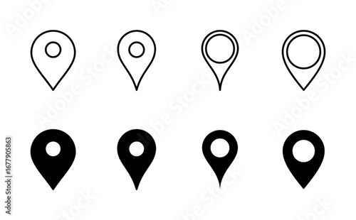 Pin icon set. Location icon vector. destination icon. map pin