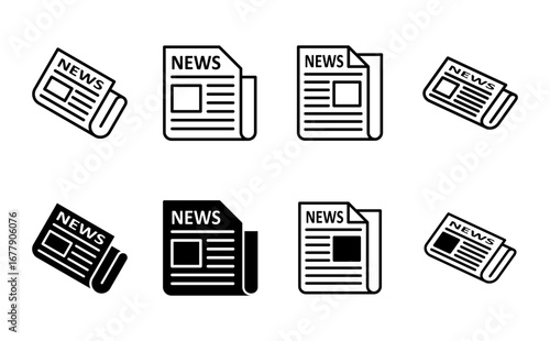Newspaper icon set. news paper vector sign