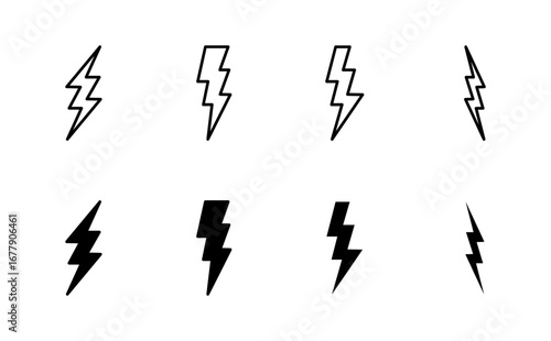 Lightning icon set. electric icon vector. power icon. energy sign