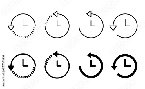 History icon set. recent event history