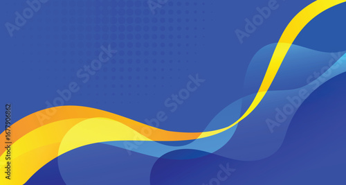 Abstract wave background with blue, yellow, and orange gradient. Ideal for corporate templates, flyers, presentations, and digital banners. Clean, vibrant, and modern design for professional use.