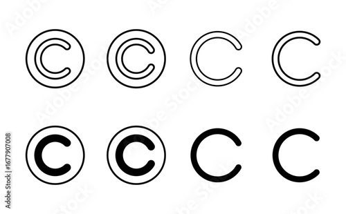 Copyright icon set. copyright symbols