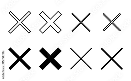 Close icon set. Delete icon vector. cross sign