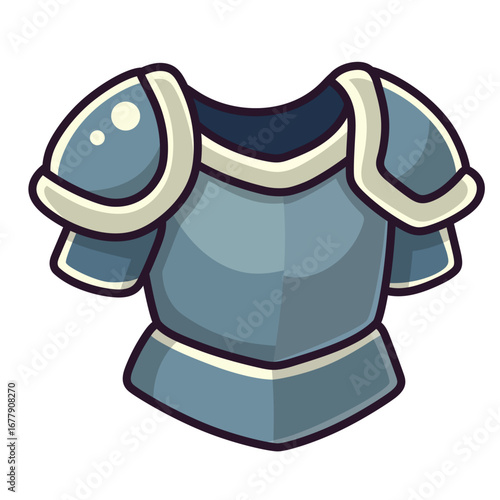 Steel Knight Armor Icon – Cartoon RPG Chestplate