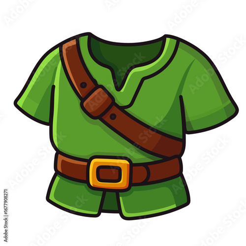 Green Adventurer Tunic Icon – Cartoon Fantasy RPG Outfit