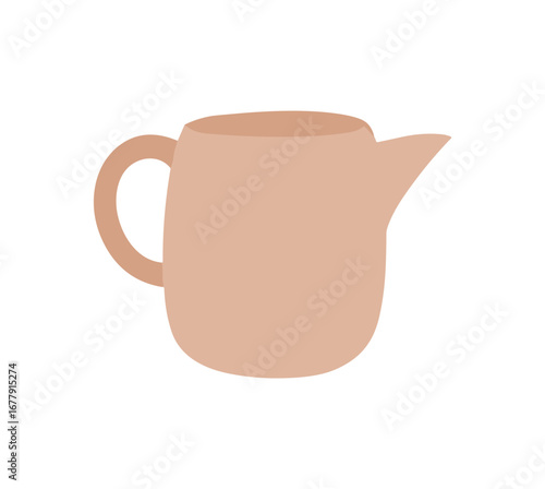 Minimalist Ceramic Pitcher, Peach Color Vessel