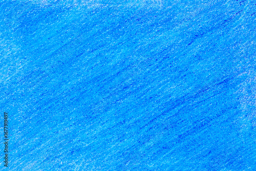 Bright Blue Crayon Background with Diagonal Texture