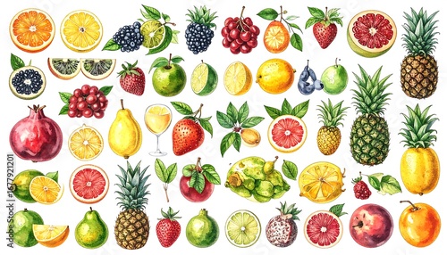 Fototapeta Naklejka Na Ścianę i Meble -  Colorful collection of various fruits