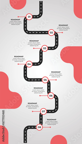 8 stages timeline journey map infographic design
