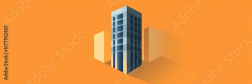 Vector logo of a high-rise office building