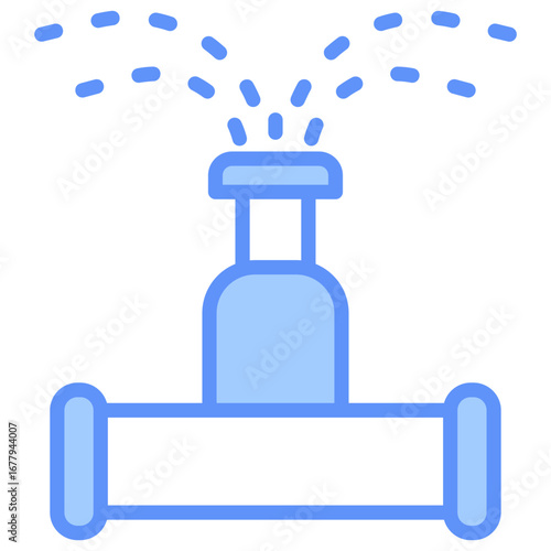 Automatic Watering Outline Blue Color Icon