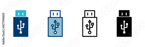 Usb icon vector isolated on white background. Flash disk icon vector