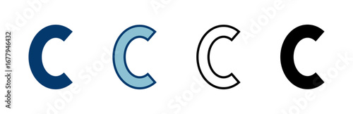 Copyright icon vector isolated on white background. copyright symbols