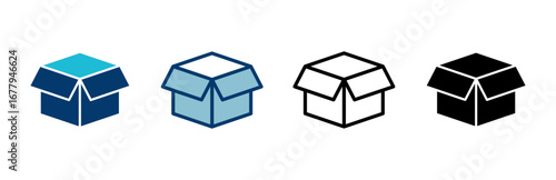 Box icon vector isolated on white background. Cardboard box, packaging open. Box vector icon