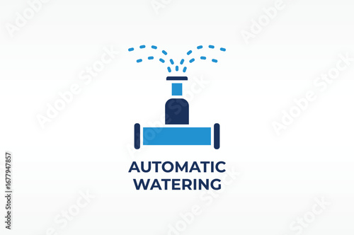 AUTOMATIC WATERING vector, icon or logo sign isolated symbol illustration
