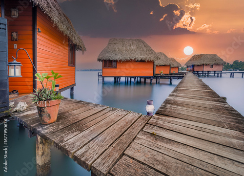 Over Water Bungalows in Bocas Del Toro, Panama