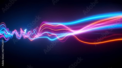 Dynamic energy waves flowing with vibrant colors