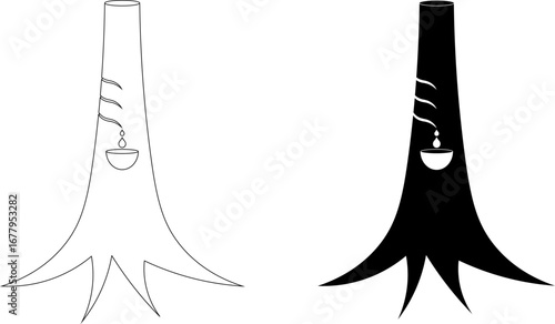 outline silhouette rubber tapping icon set