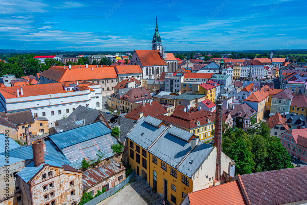 Obraz premium Panorama of Jindrichuv Hradec in Czech republic