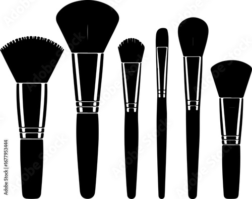 Makeup Brushes silhouette vector illustration