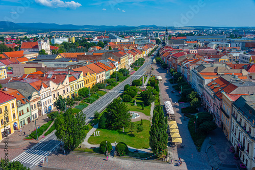 Foto Panorama view of the main square in Presov, Slovakia