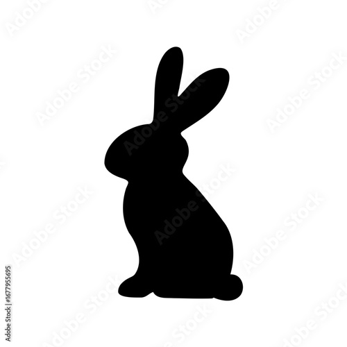 Elegant Silhouette of a Bunny Rabbit, Simple and Playful Vector Illustration