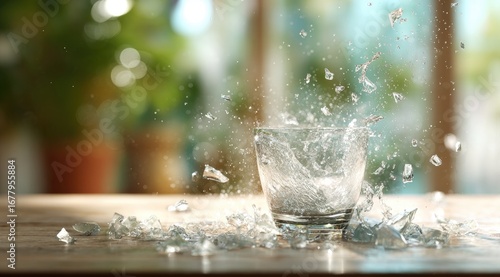 Shattered glass of water (2)