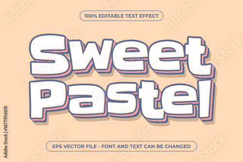 Sweet Pastel 3D Editable Text Effect