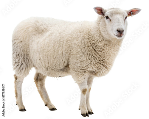white sheep isolated, cut-out 