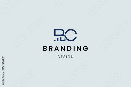 Bold letter BC logo initial creative element concept template
