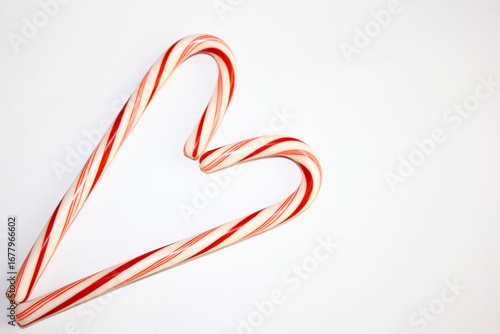 Christmas Candy Canes In Heart Shape