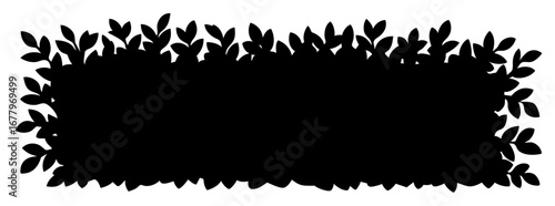 Topiary Garden Border Silhouette — Decorative Shrub Fence, Flowerbed Hedge, Green Parterre Divider, Landscape Form for Outdoor Design and Plant Decoration
