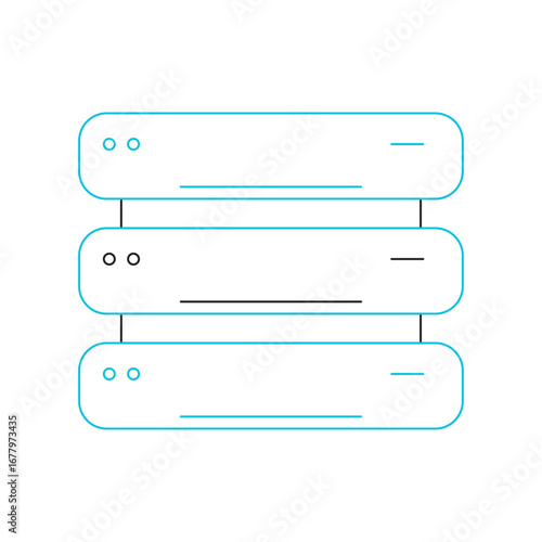 Data Storage Line Icon of Cybersecurity & Data Protection Icon Set