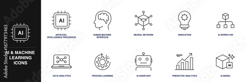 AI & Machine Learning Line Icon Set