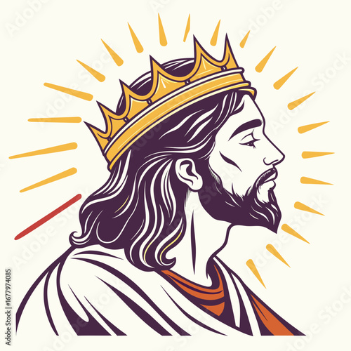 Jesus crowned  radiant  art.