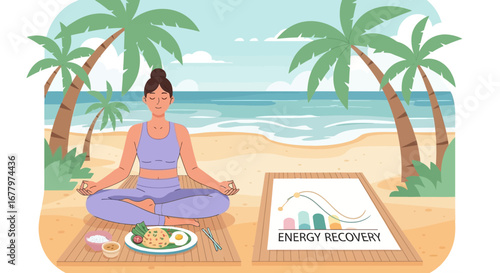 Zenith of wellness: Harmonizing body and mind through beachside meditation and diet