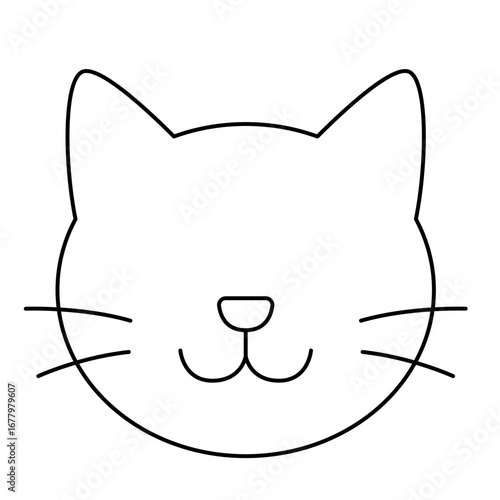 Cat Face Line Icon of Pet Care & Animal Icon Set
