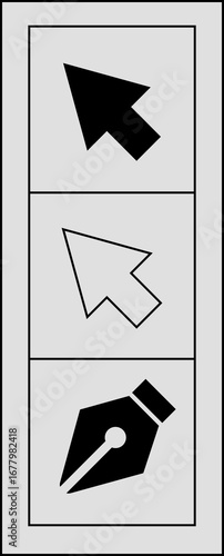 Scroll bar icon with cursor arrow, minimal UI design