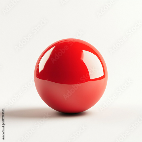 Free Download Bright Red Glossy Sphere on a Simple White Background - GFXLoad