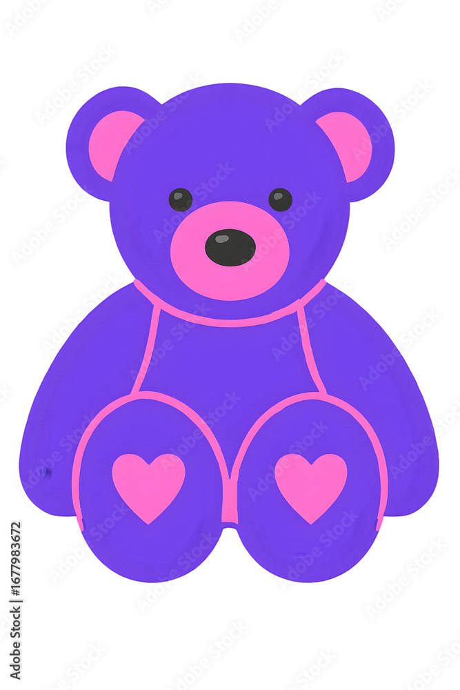 Fototapeta premium Ursinho de pelucia roxo ,teddy cartoon bear 