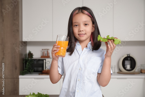 Cute little Asian girl with...