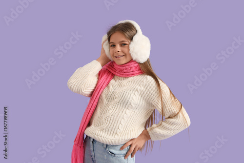 Cute little stylish happy g...