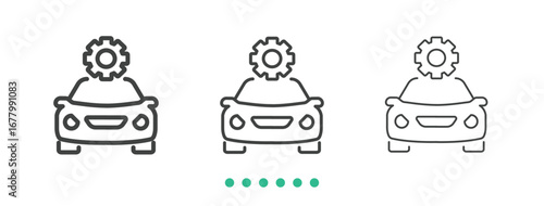 Car repair shop icon. Thin line icon vector